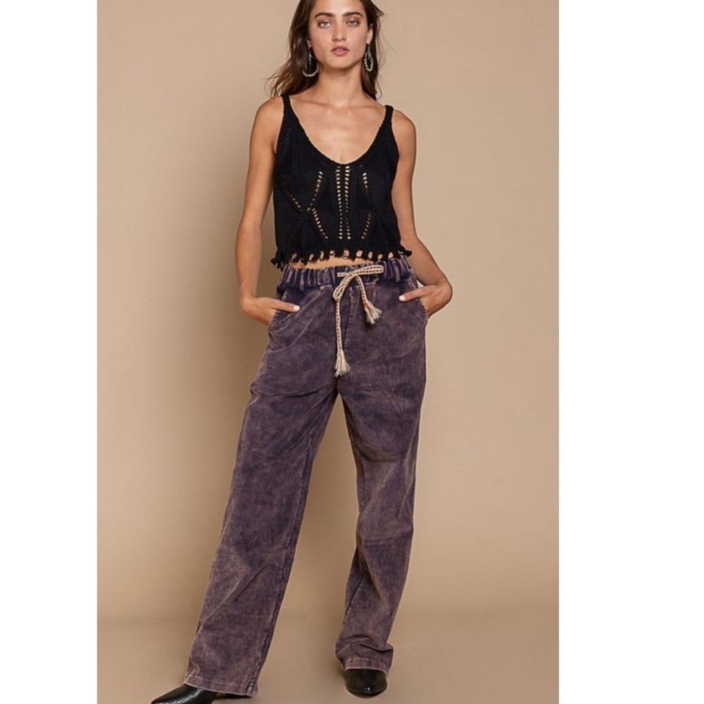POL MIDNIGHT BLUE CORDUROY PANTS